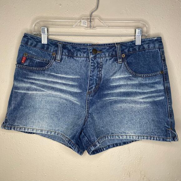 Mudd Pants - Vintage Mudd Denim Jean Faded Hot Shorts Sz 11 Y2K Grunge Indie Sleeze Bimbocore